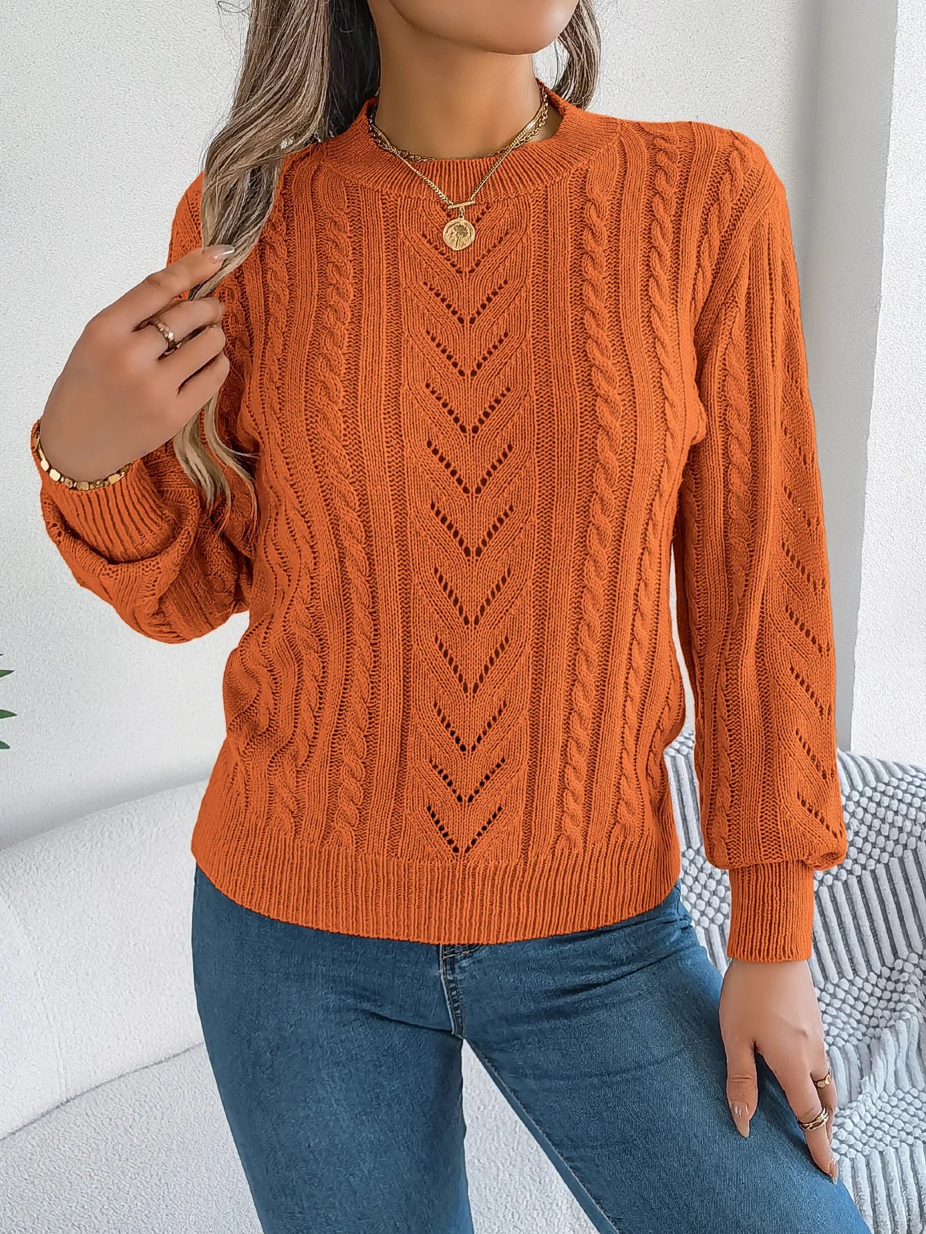 Women’s Top Long Sleeve Solid Color Casual Stretchy