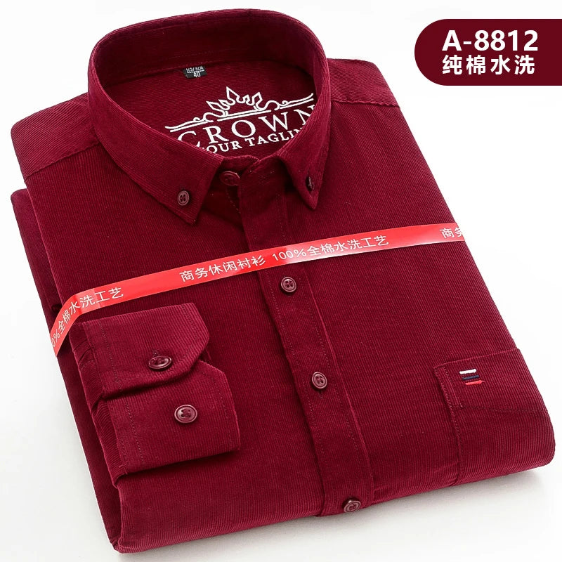 Men’s Shirt Long Sleeve Cotton Casual Regular Fit