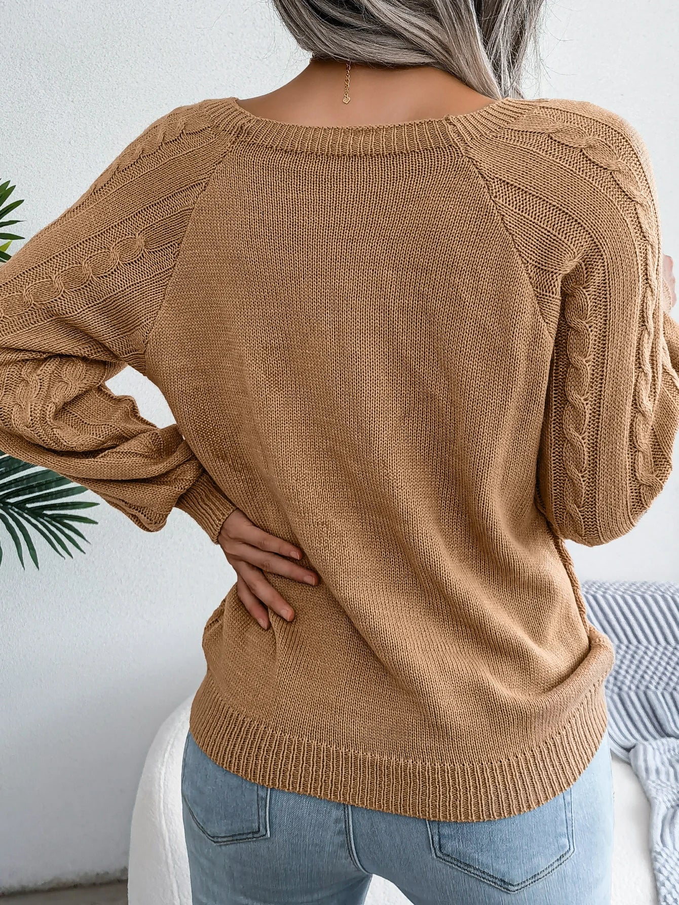 Women’s Top Long Sleeve Casual Stretchy Solid Color