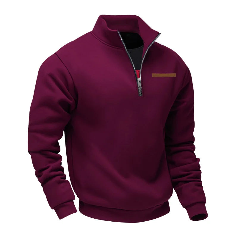 Men’s Sweatshirt Pullover Zip-Up Fleece Long Sleeve Autumn Winter