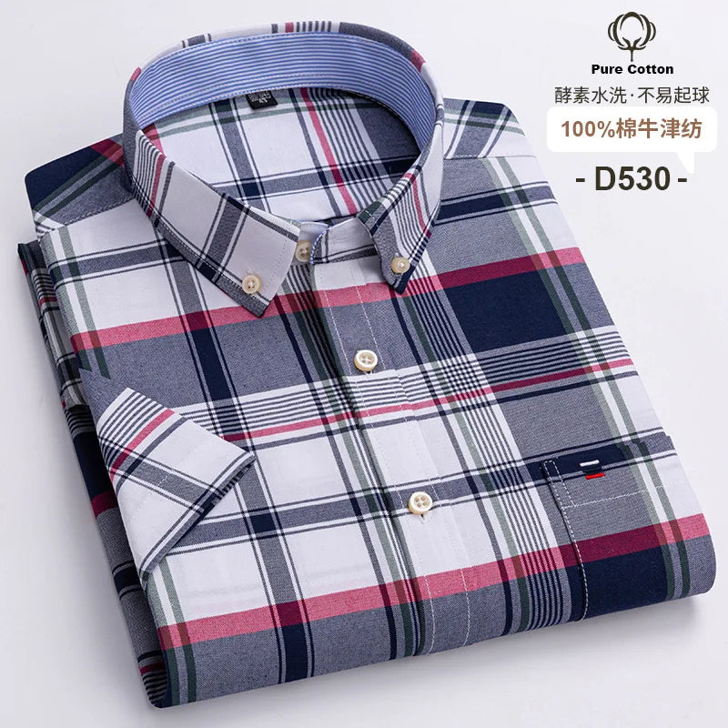 Men’s Shirt Short Sleeve Cotton Casual Formal