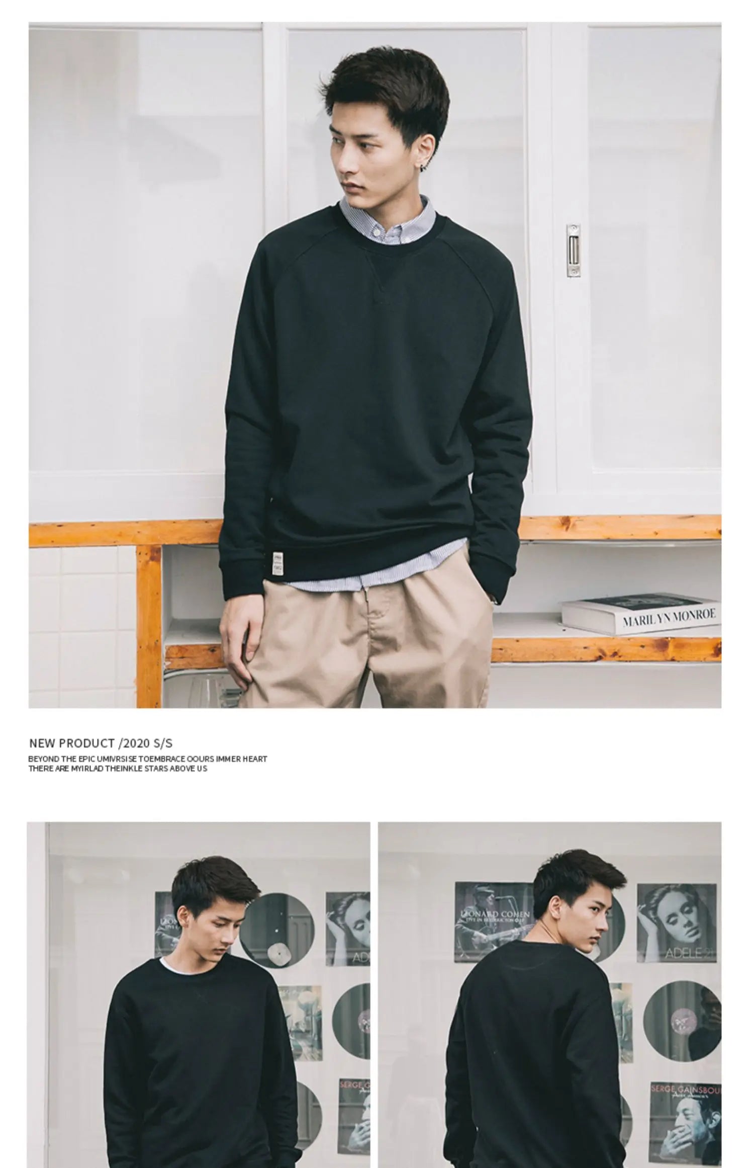 Men’s T-Shirt Long Sleeve Solid Color Cotton Comfort Fit