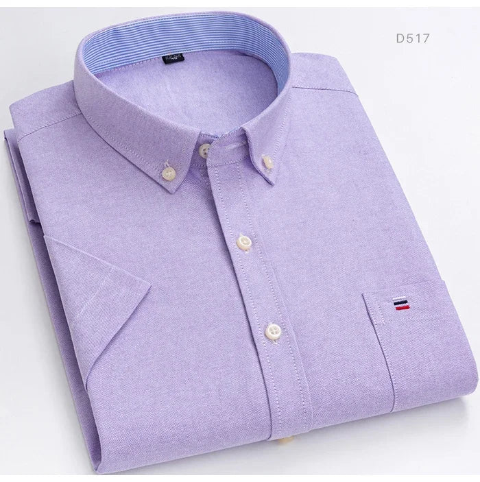 Men’s Shirt Short Sleeve Cotton Casual Formal