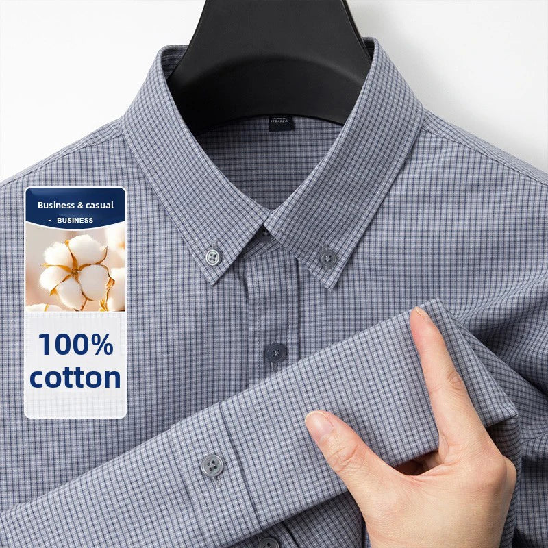 Men’s Shirt Long Sleeve Cotton Casual Slim Fit