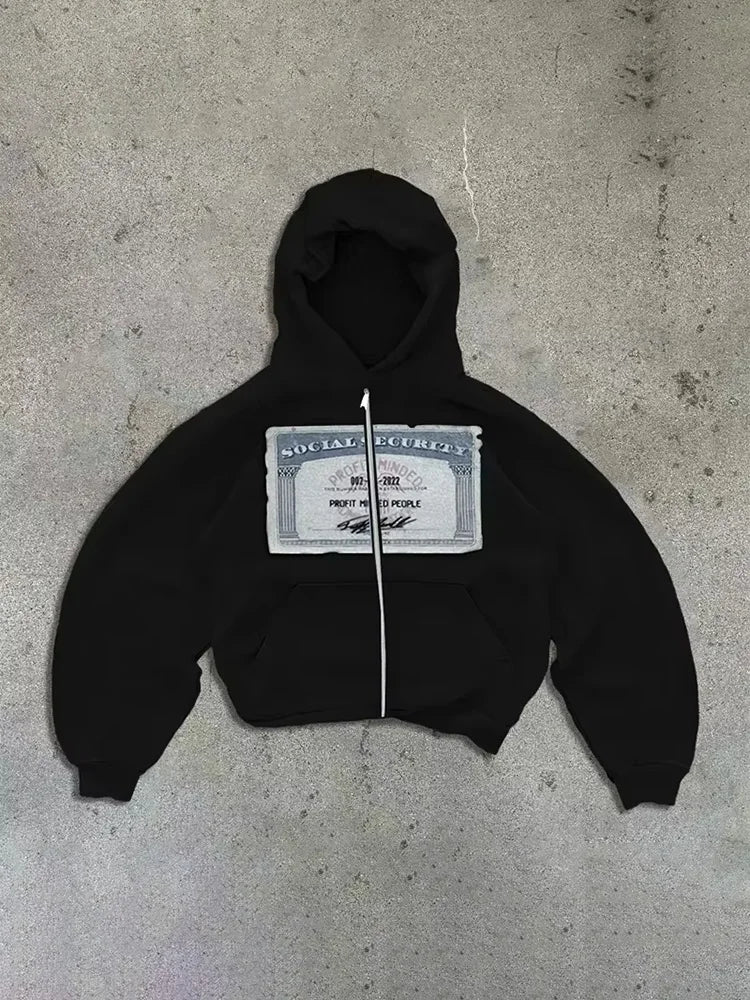 Men’s Hoodie Zip-Up Warm Casual Graphic
