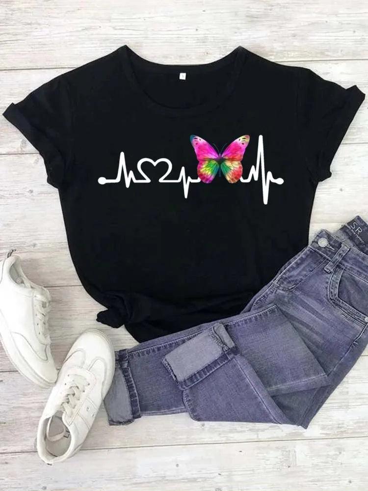 Women’s Top T-Shirt Printed Summer Casual
