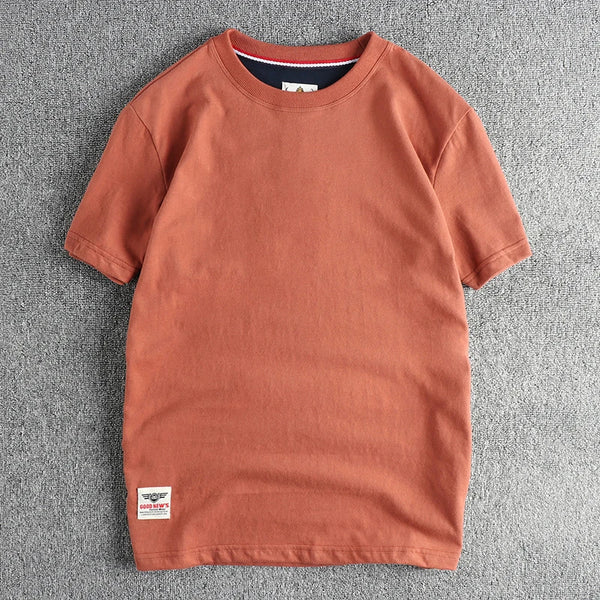 Men’s T-Shirt Short Sleeve Cotton Casual Solid Color