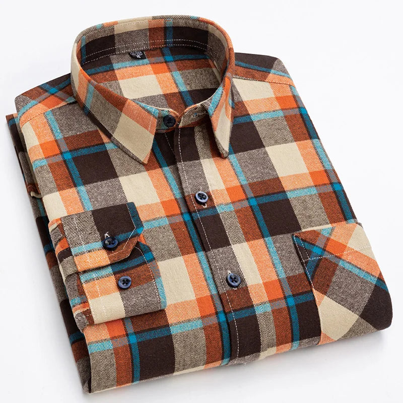 Men’s Shirt Long Sleeve Cotton Casual Regular Fit