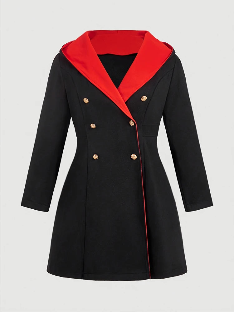 Women’s Jacket Warm Hooded Button-Up Casual