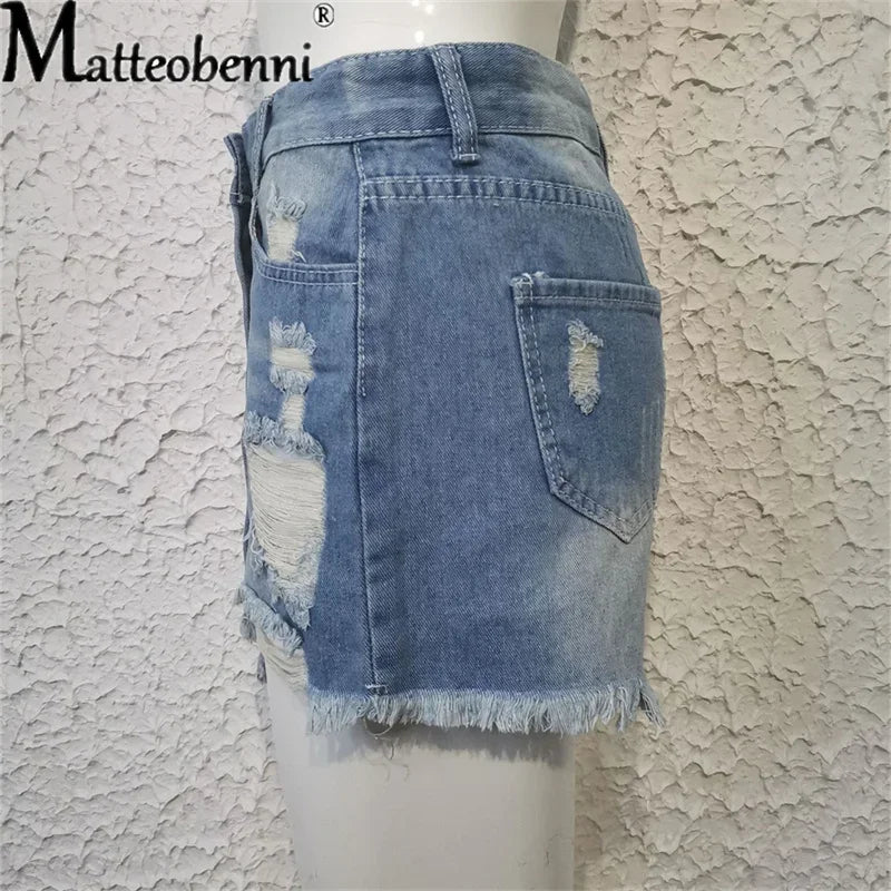 Women’s Shorts High Waist Denim Casual Summer