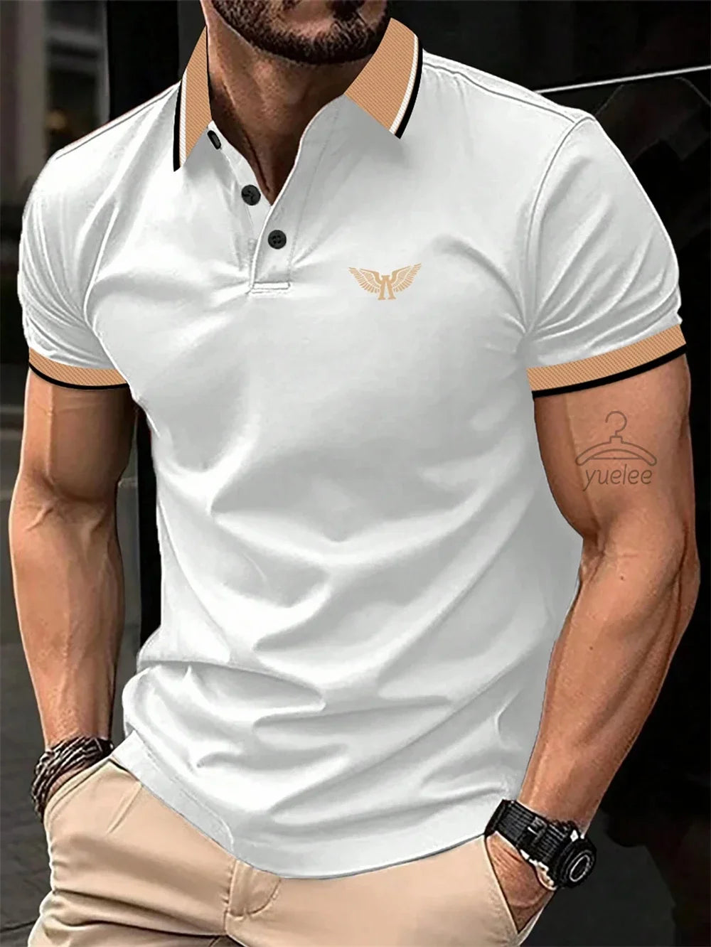 Men’s Polo Shirt Short Sleeve Casual Solid Color Comfort Fit Fashion