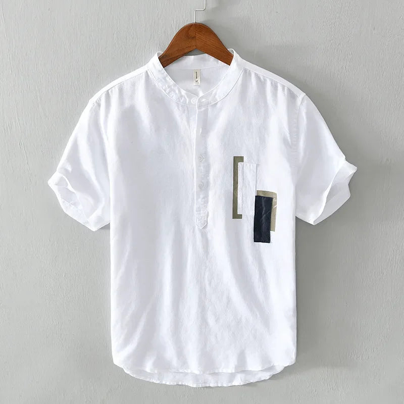 Men’s T-Shirt Short Sleeve Cotton Breathable Solid Color