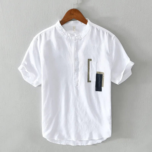 Men’s T-Shirt Short Sleeve Cotton Breathable Solid Color