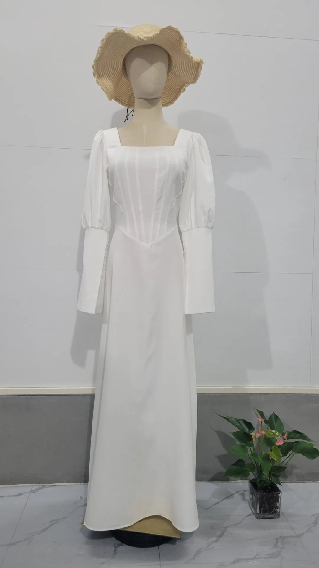 Women’s Dress Long Sleeve Formal A-Line Solid Color