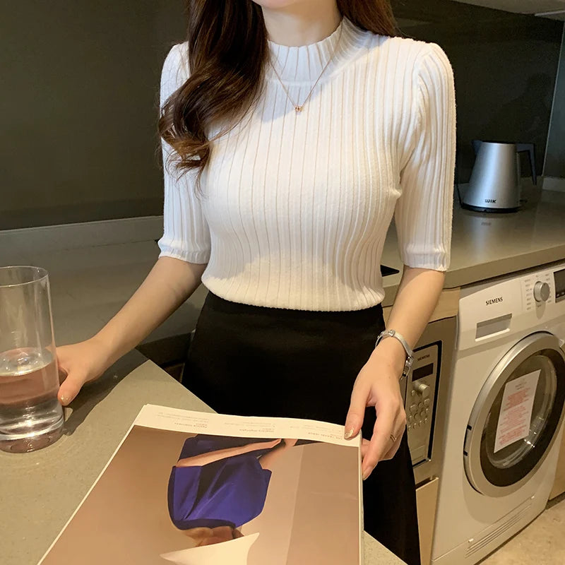 Women’s Top Blouse Short Sleeve Casual Stretchy
