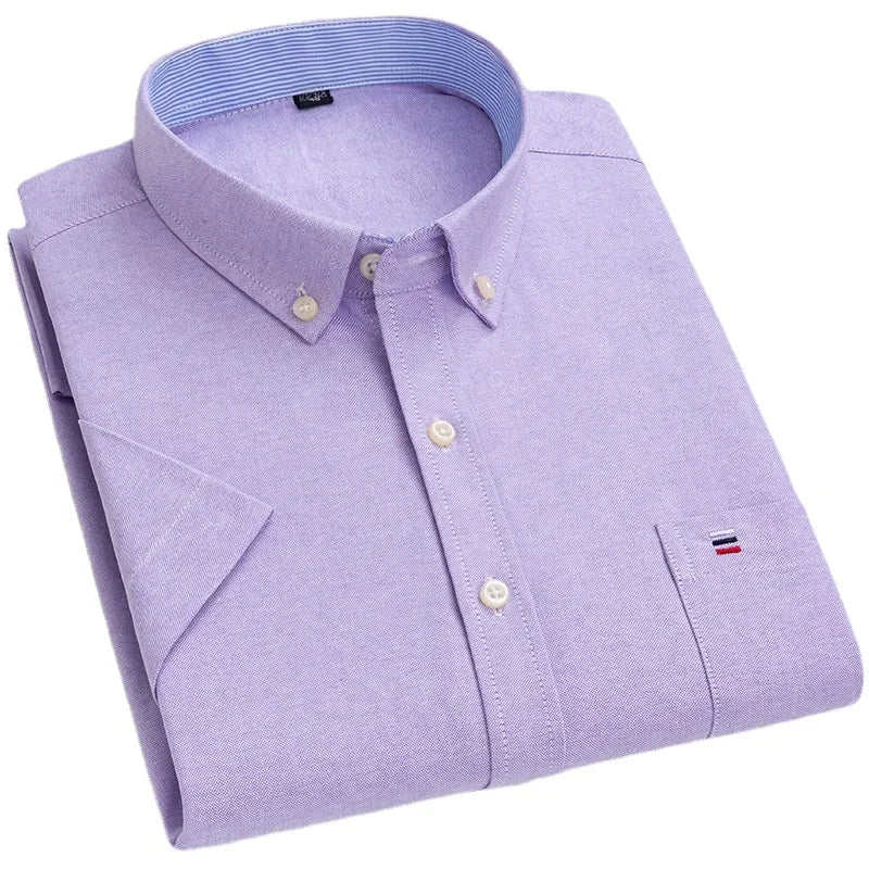 Men’s Shirt Short Sleeve Cotton Casual Formal