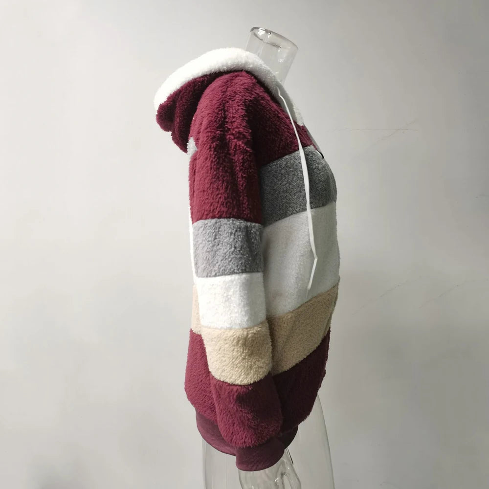 Women’s Jacket Hooded Zip-Up Warm Streetwear