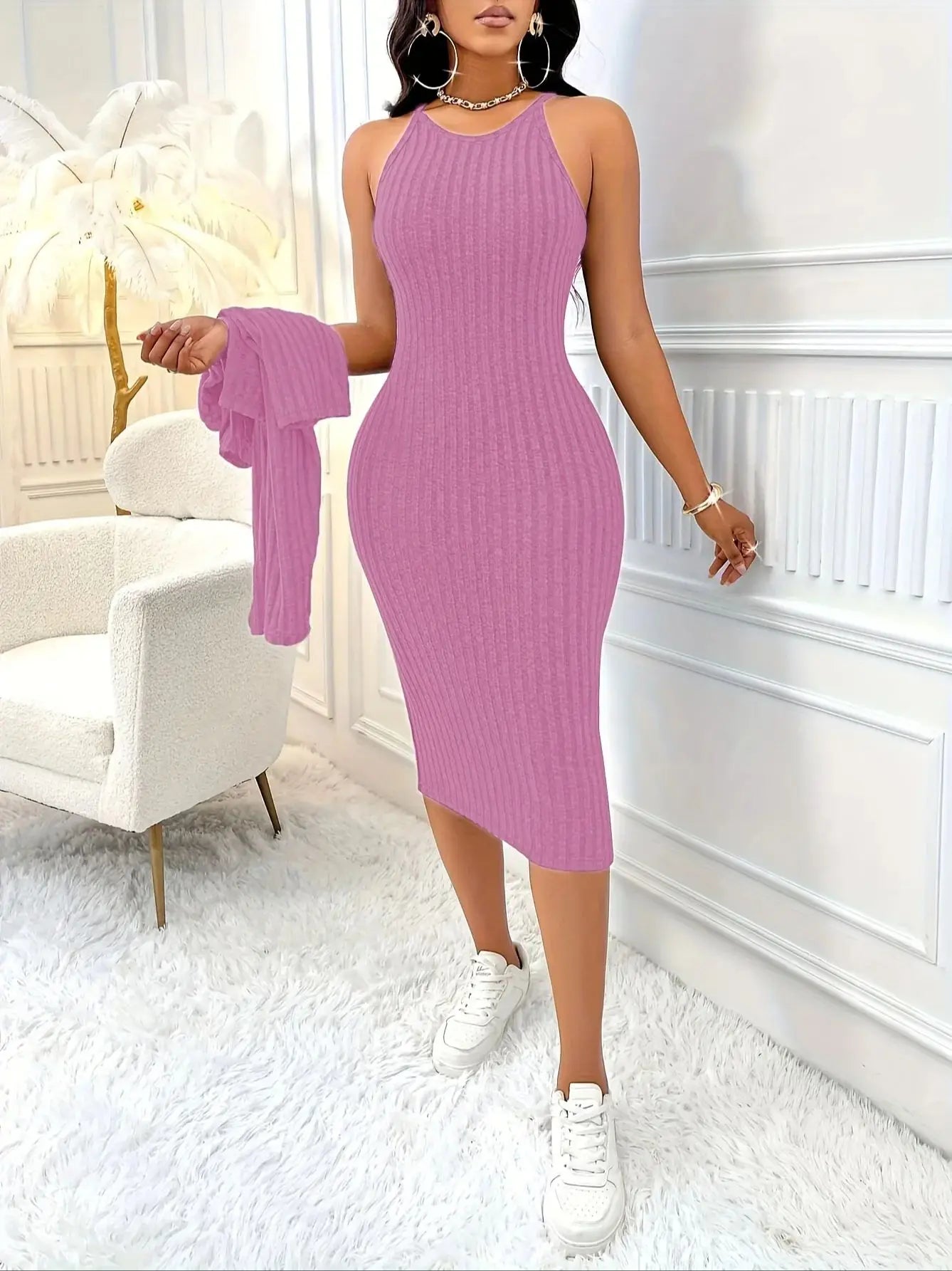 Women’s Dress Midi Bodycon Formal
