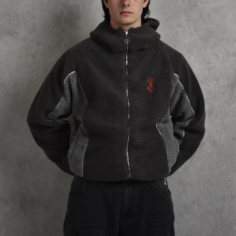Men’s Hoodie Fleece Casual Zip-Up Warm