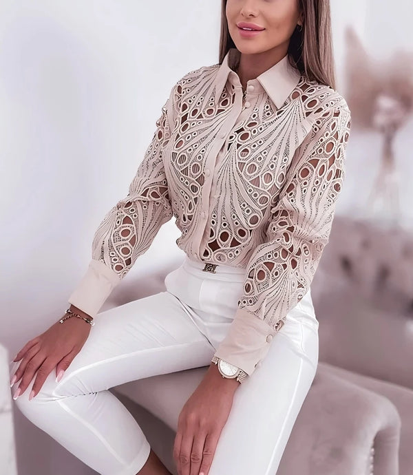 Women’s Top Blouse Long Sleeve Casual Solid Color