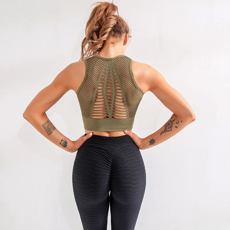 Women’s Gym Top Crop Top Breathable Seamless Athletic