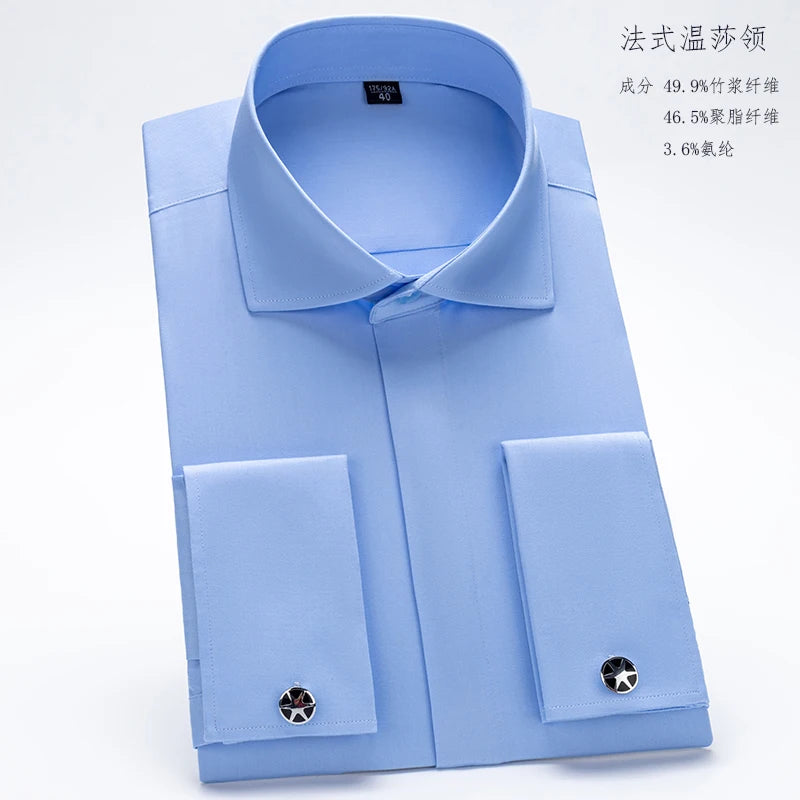 Men’s Shirt Long Sleeve Formal Slim Fit Solid Color