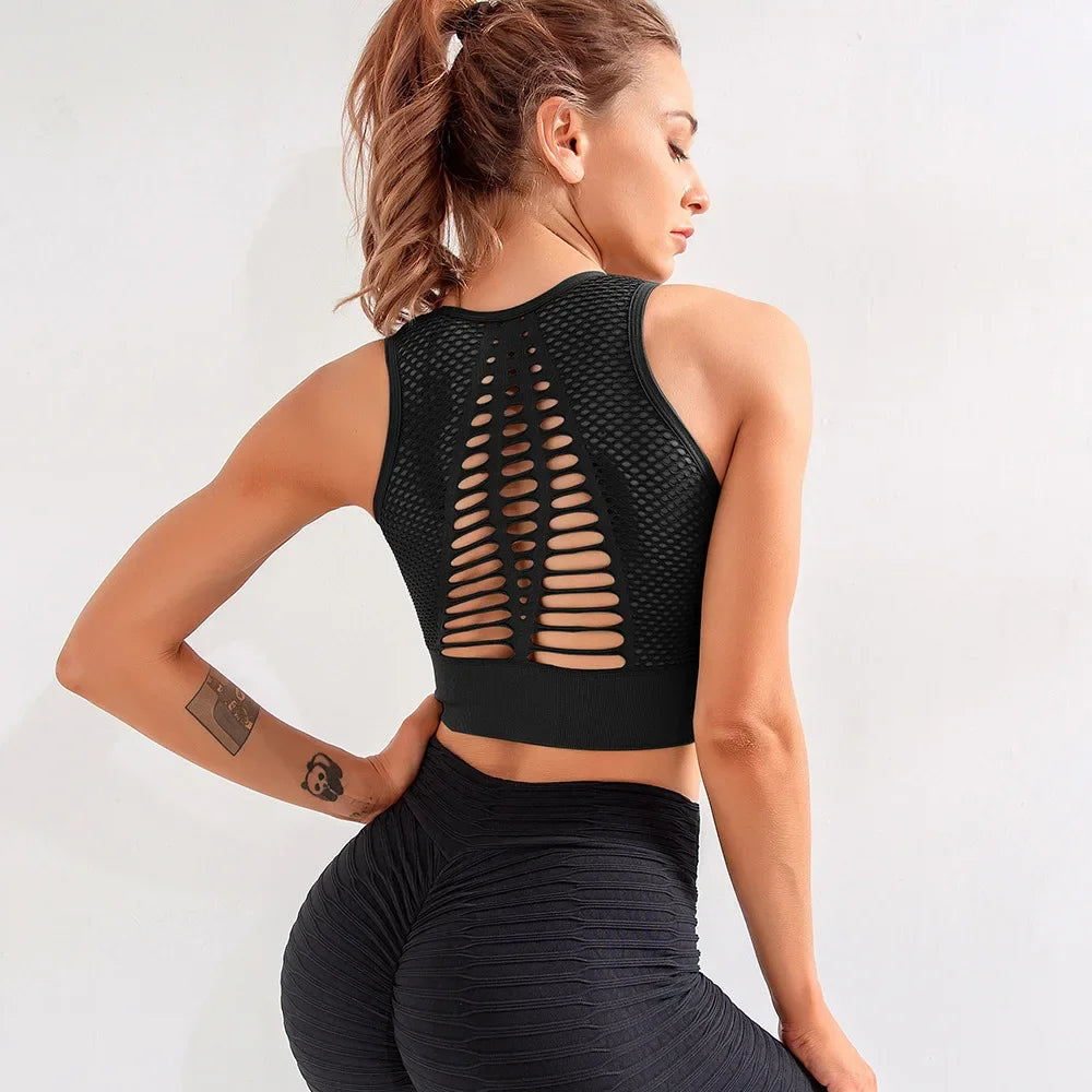 Women’s Gym Top Crop Top Breathable Seamless Athletic