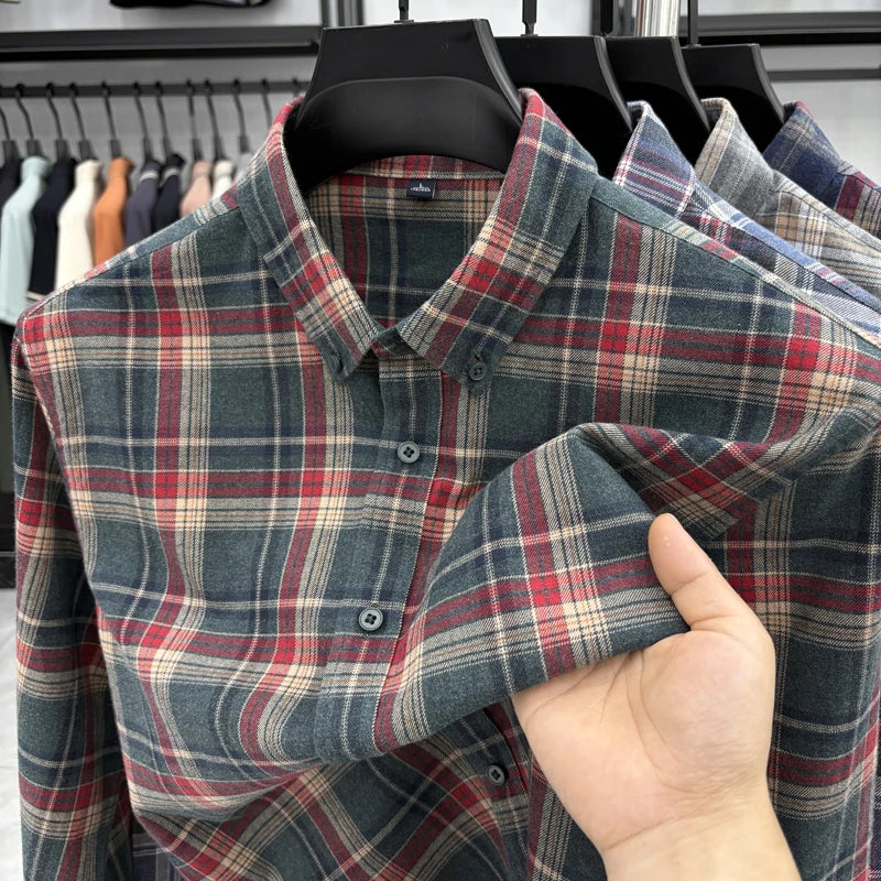 Men’s Shirt Long Sleeve Cotton Casual Breathable
