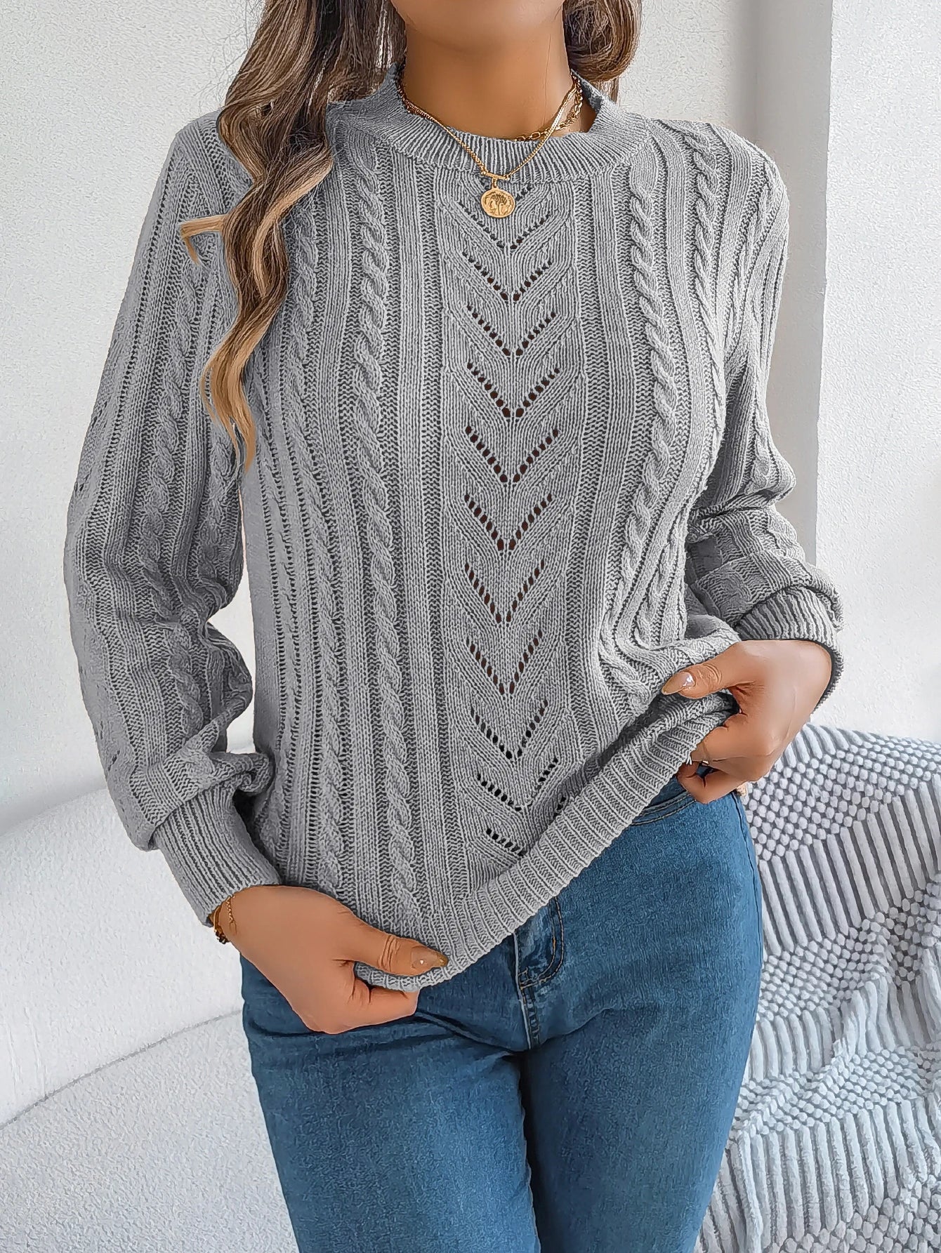 Women’s Top Long Sleeve Solid Color Casual Stretchy