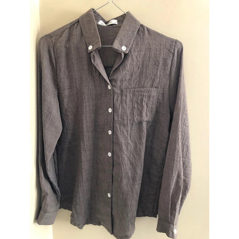 Women’s Top Blouse Long Sleeve Linen Summer