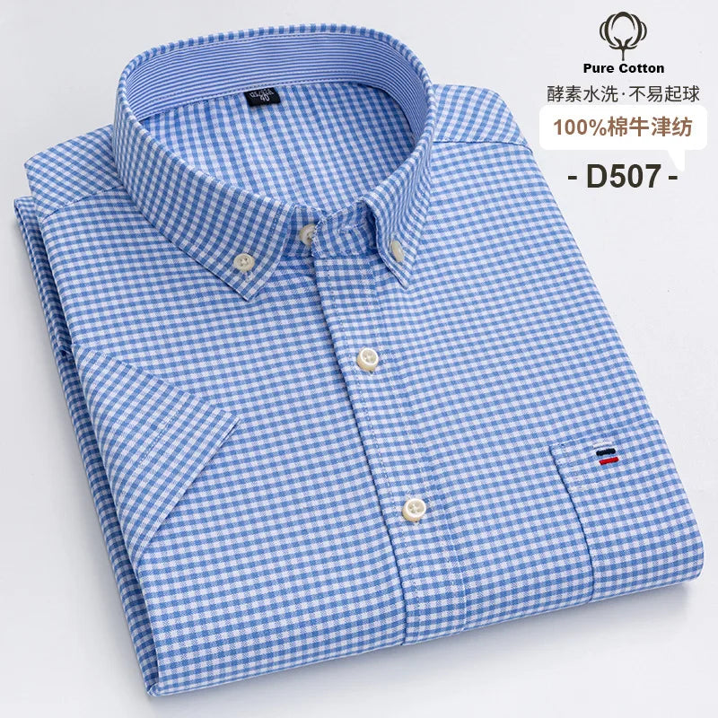 Men’s Shirt Short Sleeve Cotton Casual Formal