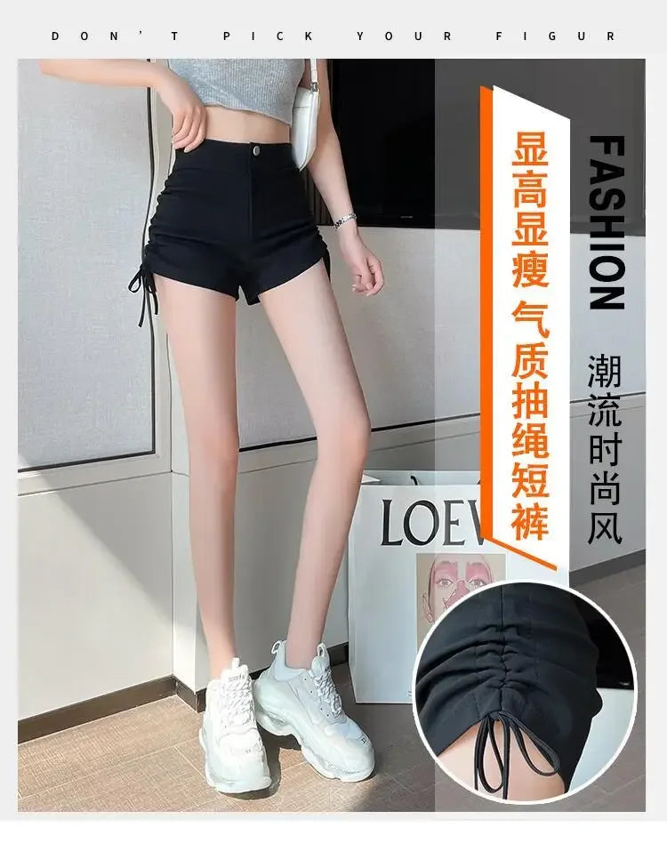 Women’s Shorts High Waist Casual Summer Solid Color