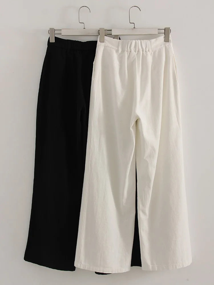 Women’s Trousers High Waist Wide Leg Straight Leg Relaxed Fit