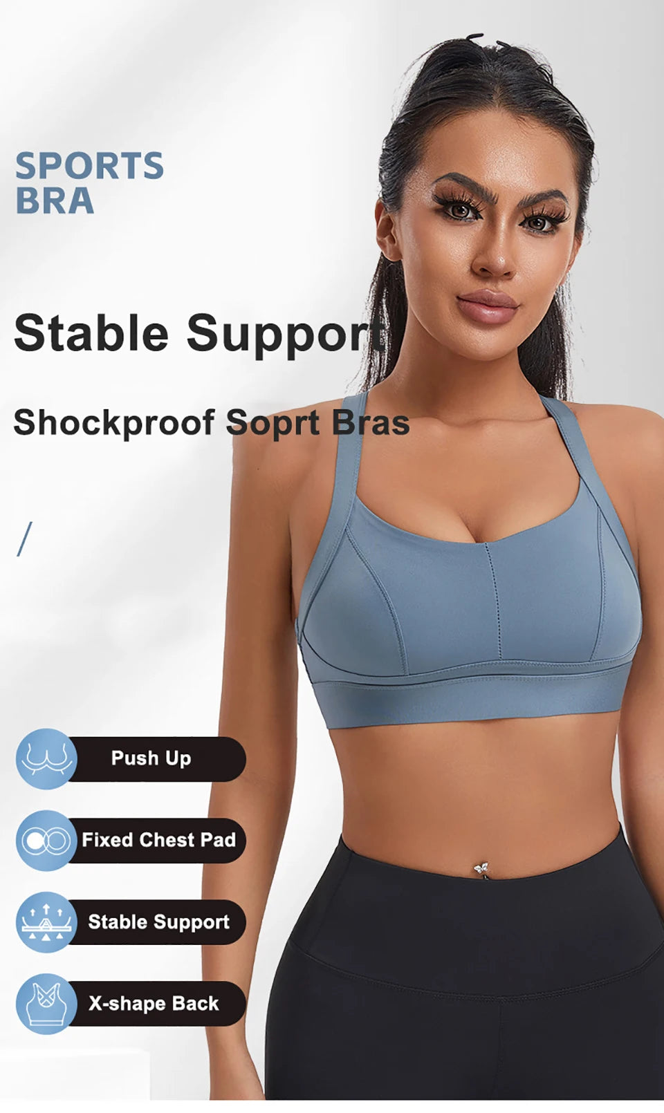 Women’s Sports Bra Padded Gym Comfort Supportive