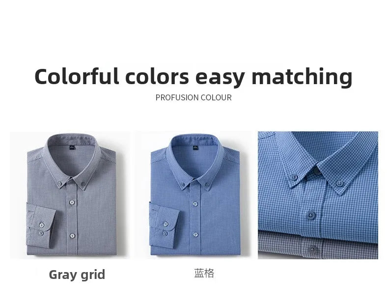 Men’s Shirt Long Sleeve Cotton Casual Slim Fit