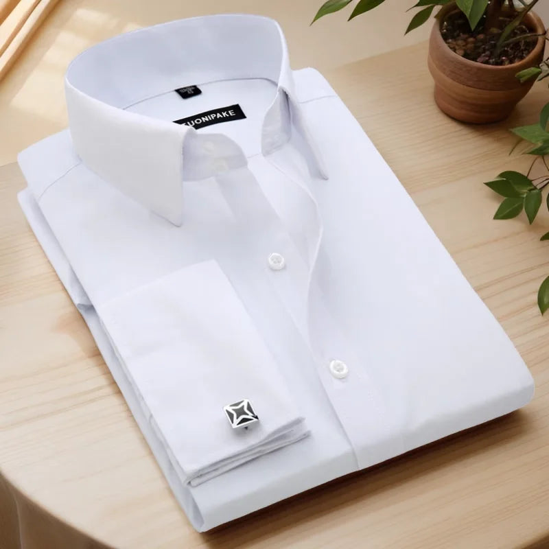 Men’s Shirt Long Sleeve Formal Slim Fit Solid Color