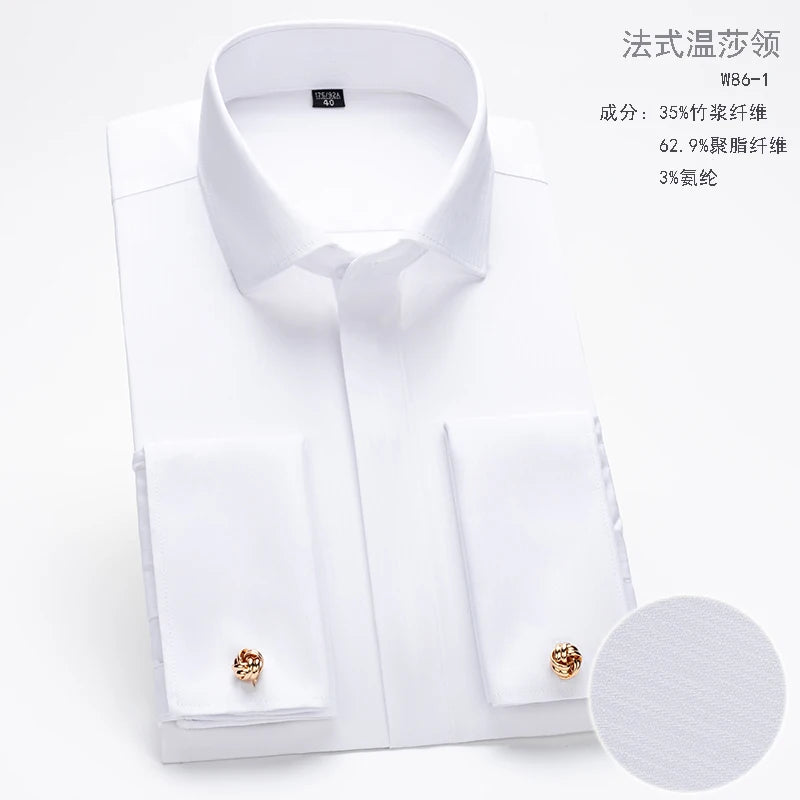 Men’s Shirt Long Sleeve Formal Slim Fit Solid Color