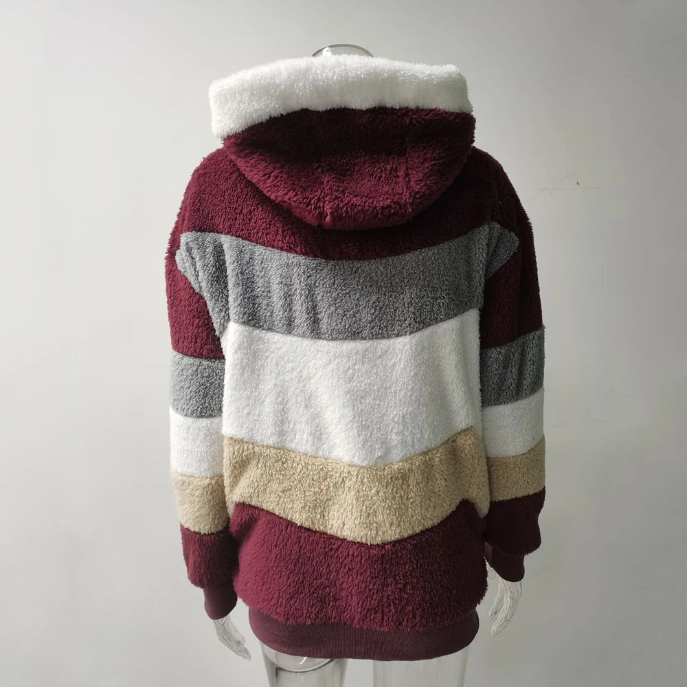 Women’s Jacket Hooded Zip-Up Warm Streetwear
