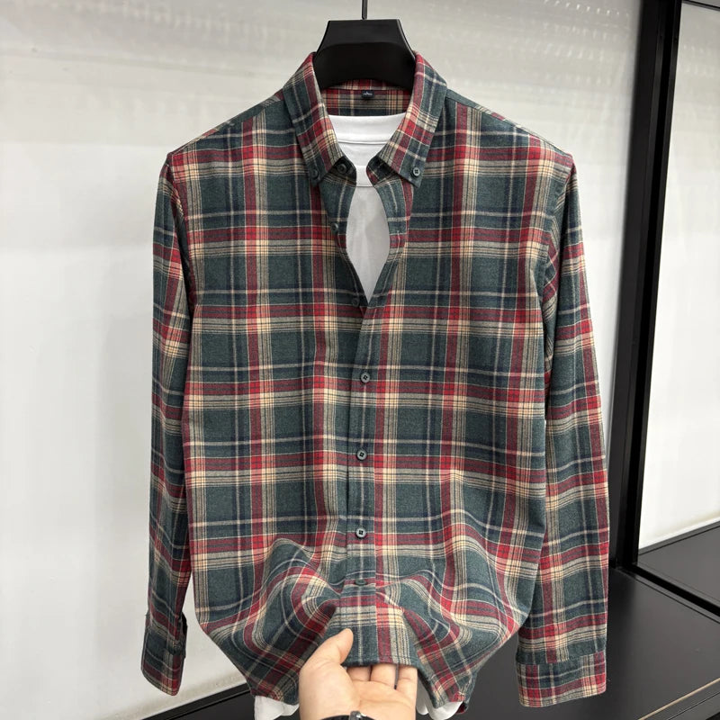 Men’s Shirt Long Sleeve Cotton Casual Breathable