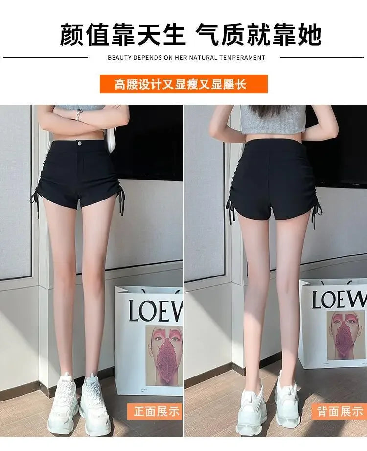 Women’s Shorts High Waist Casual Summer Solid Color