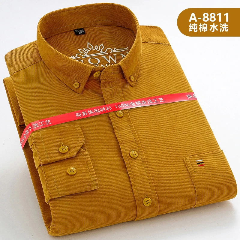 Men’s Shirt Long Sleeve Cotton Casual Regular Fit