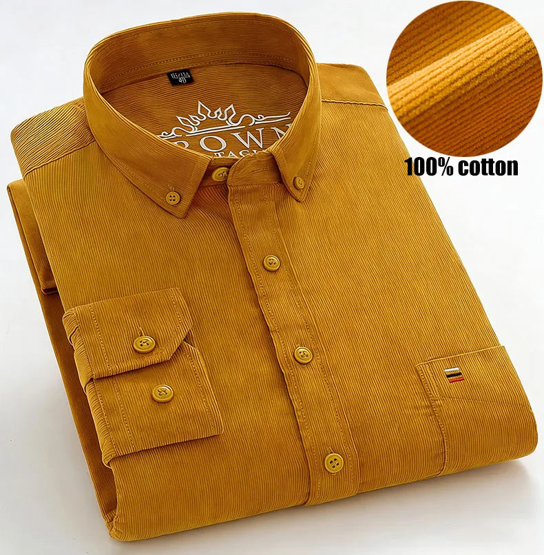 Men’s Shirt Long Sleeve Cotton Casual Regular Fit