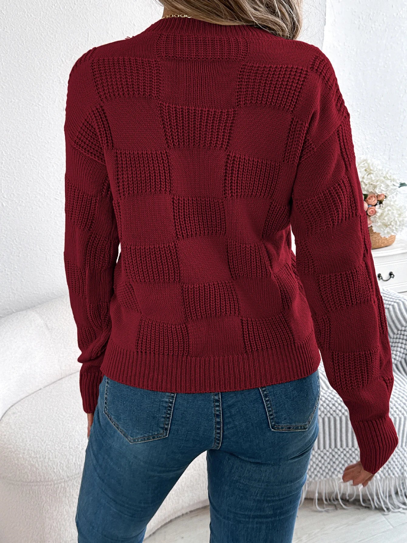 Women’s Top Long Sleeve Solid Color Stretchy Casual