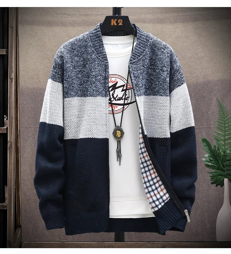 Men’s Sweatshirt Zip-Up Fleece Casual Autumn Winter