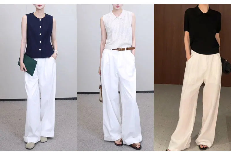 Women’s Trousers High Waist Wide Leg Straight Leg Relaxed Fit