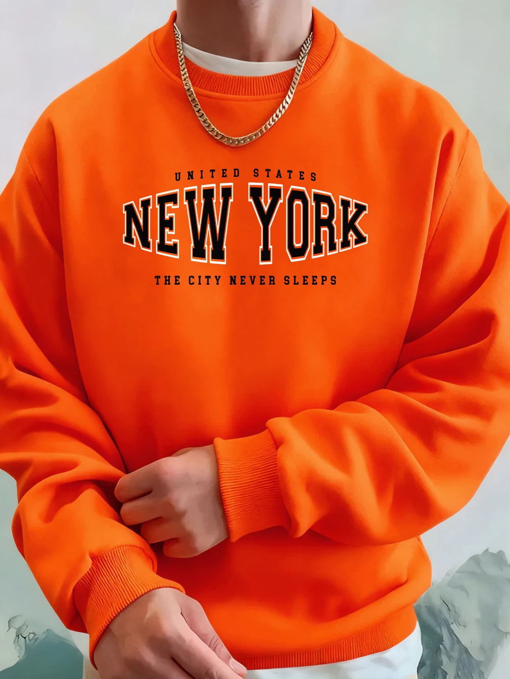 Men’s Sweatshirt Crewneck Fleece Warm Streetwear Graphic Autumn