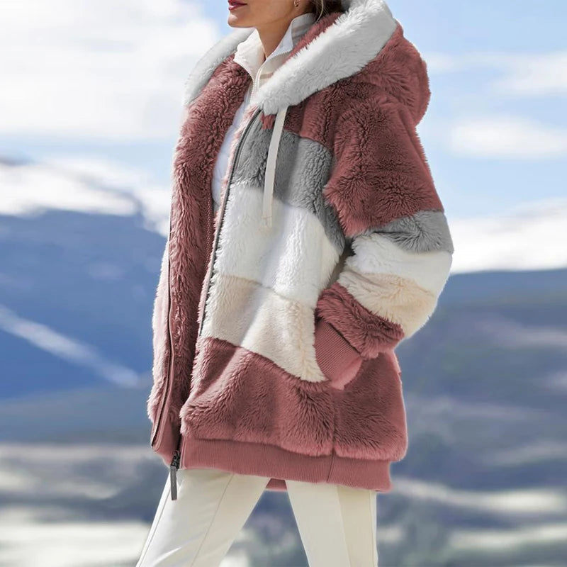 Women’s Jacket Hooded Zip-Up Warm Streetwear