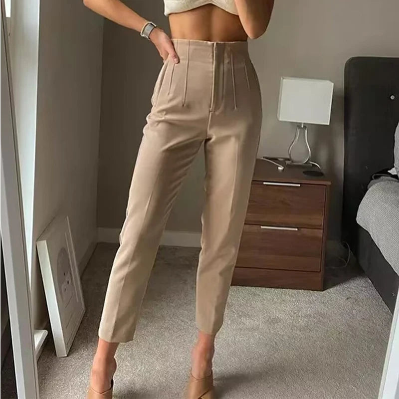 Women’s Trousers High Waist Formal Comfort Fit Stretchy