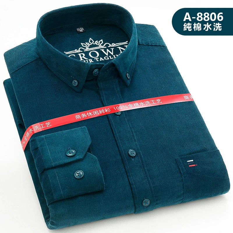 Men’s Shirt Long Sleeve Cotton Casual Regular Fit