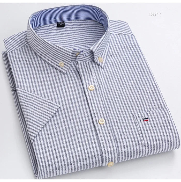 Men’s Shirt Short Sleeve Cotton Casual Formal